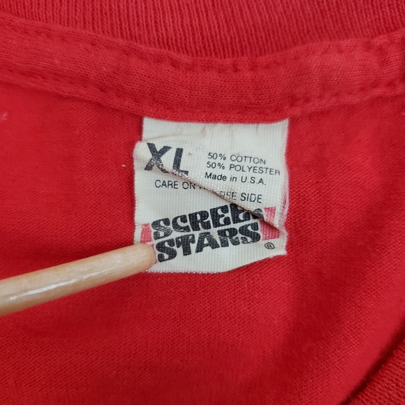 VTG 1987 Screen Stars Indiana Schaefer Reunion Shirt Single Stitch XL Y M Adult - Picture 4 of 6